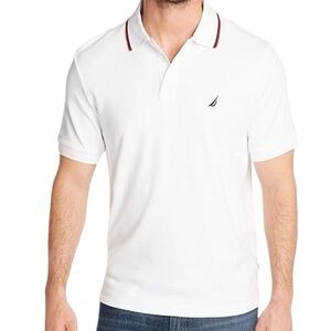 Nautical Tipped Collar Polo white size XL